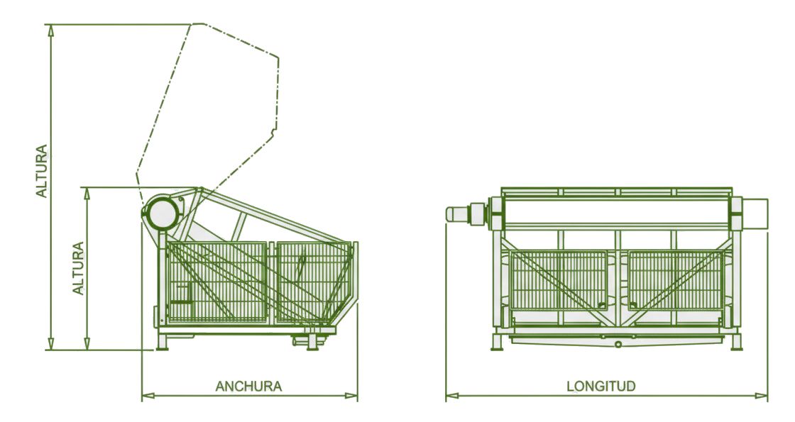 tolva basculante almacenado para uva